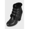 Leather ankle boots with buckles