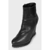 Black wedge ankle boots