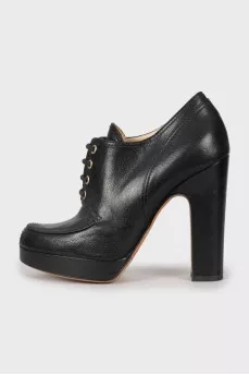 Leather lace-up ankle boots