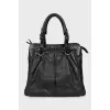 Black leather bag