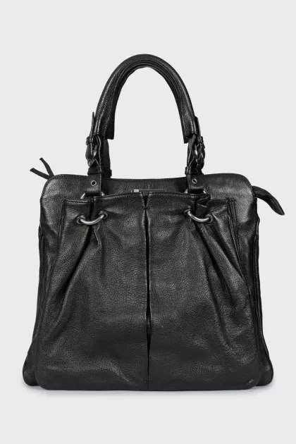 Black leather bag