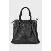 Black leather bag