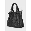 Black leather bag