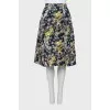 Navy blue printed skirt
