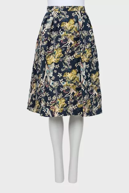 Navy blue printed skirt