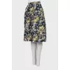 Navy blue printed skirt