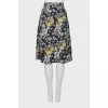 Navy blue printed skirt