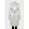 Silver trench coat with buttons