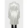 Silver trench coat with buttons