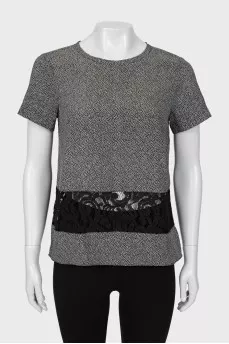 Black and white blouse with lace