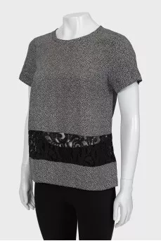 Black and white blouse with lace