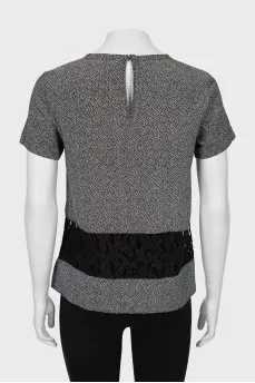 Black and white blouse with lace