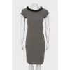 Cashmere dress decorated with fur