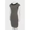 Cashmere dress decorated with fur