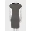 Cashmere dress decorated with fur