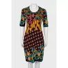 Printed dress with round neckline