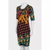 Printed dress with round neckline