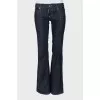 Low-rise flared jeans