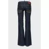 Low-rise flared jeans