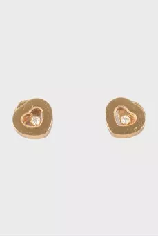 Gold earrings with diamond