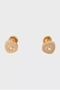 Gold earrings with diamond