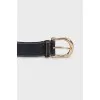 Navy blue belt with signature embossing