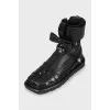 Decorative boots with square toe