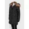 Black parka with fur