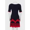 Knitted dress of combined color