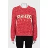 Knitted sweater with brand logo