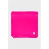 Pink fringed scarf