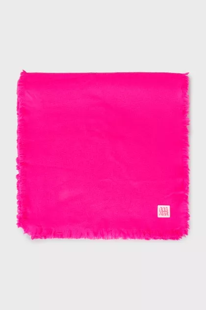 Pink fringed scarf