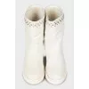 Insulated white boots with rhinestones
