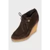 Brown wedge ankle boots