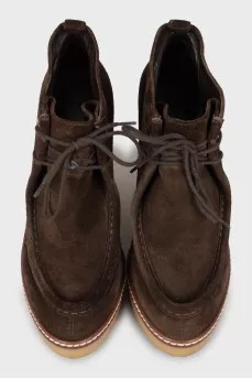 Brown wedge ankle boots