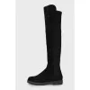 Black suede boots