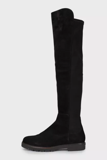 Black suede boots
