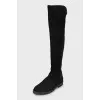 Black suede boots