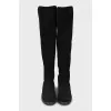 Black suede boots