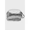 Silver bag with tag