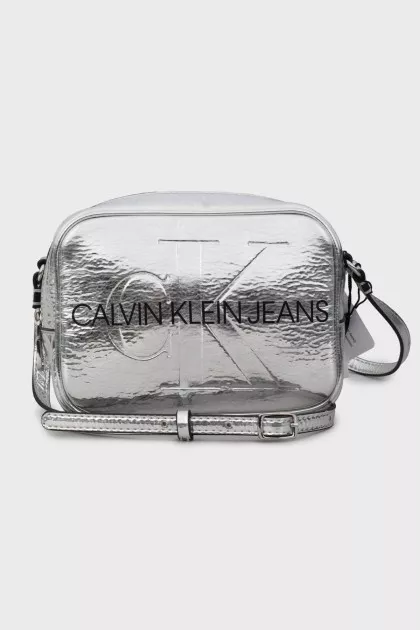 Silver bag with tag