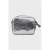 Silver bag with tag