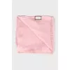 Pink scarf in signature print