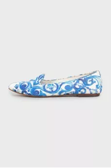 Mixed color textile ballerinas