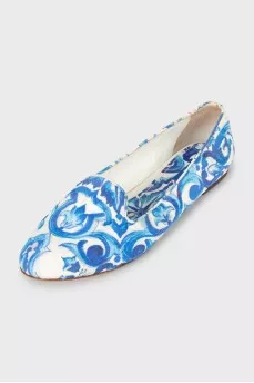 Mixed color textile ballerinas