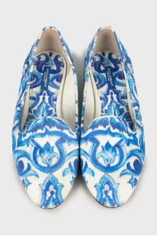 Mixed color textile ballerinas
