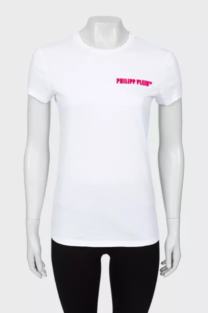 White T-shirt with brand logo