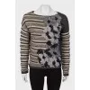 Wool sweater with decor