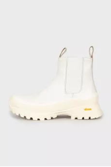 White boots with chunky soles