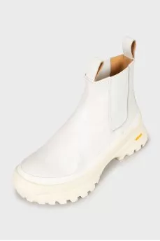 White boots with chunky soles